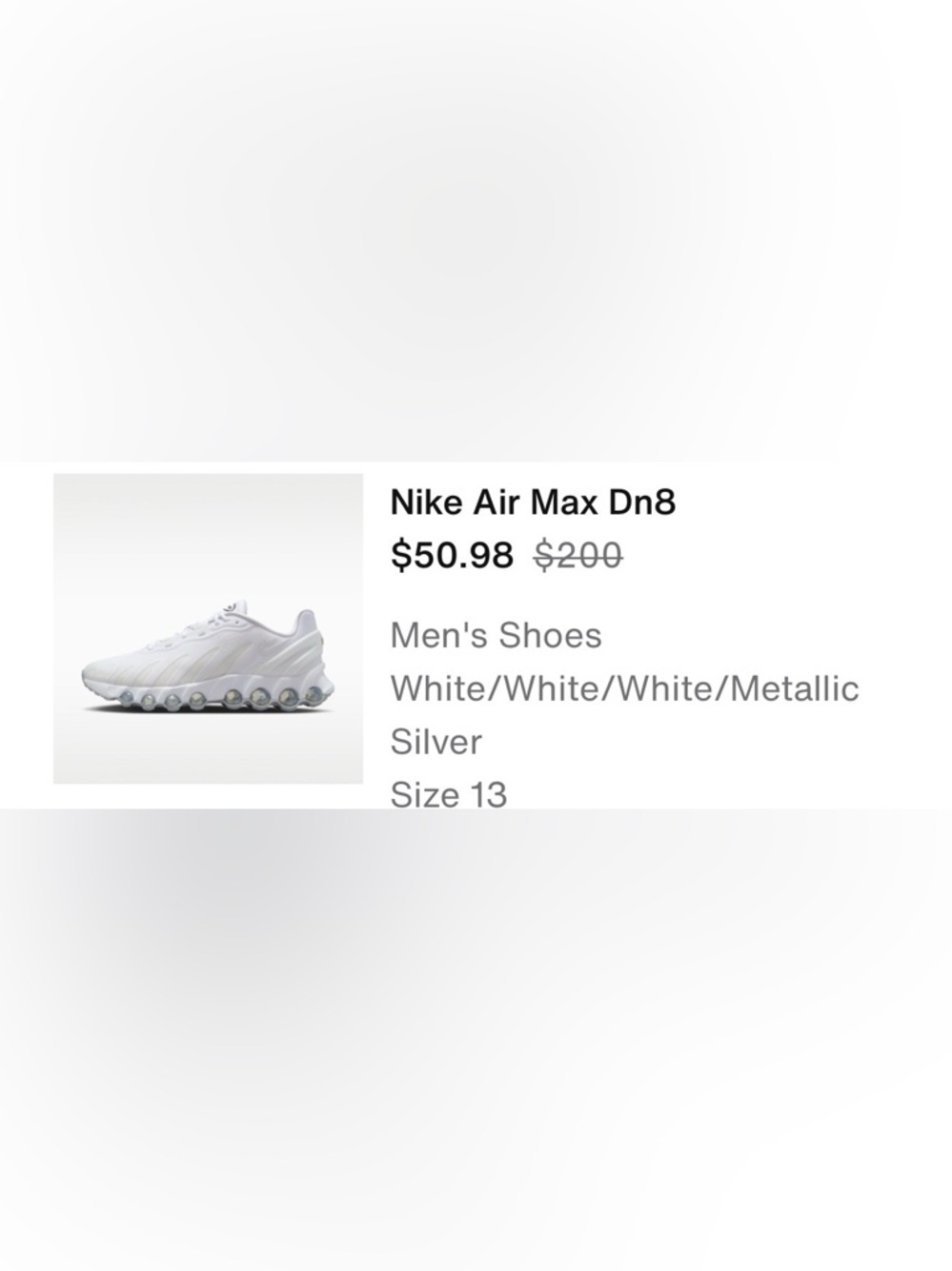Nike Air Max Men's  DN8 Sneakers in White and Silver